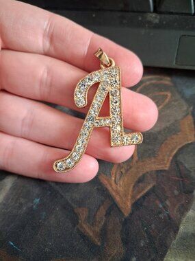 Sparkly "A" initial pendant